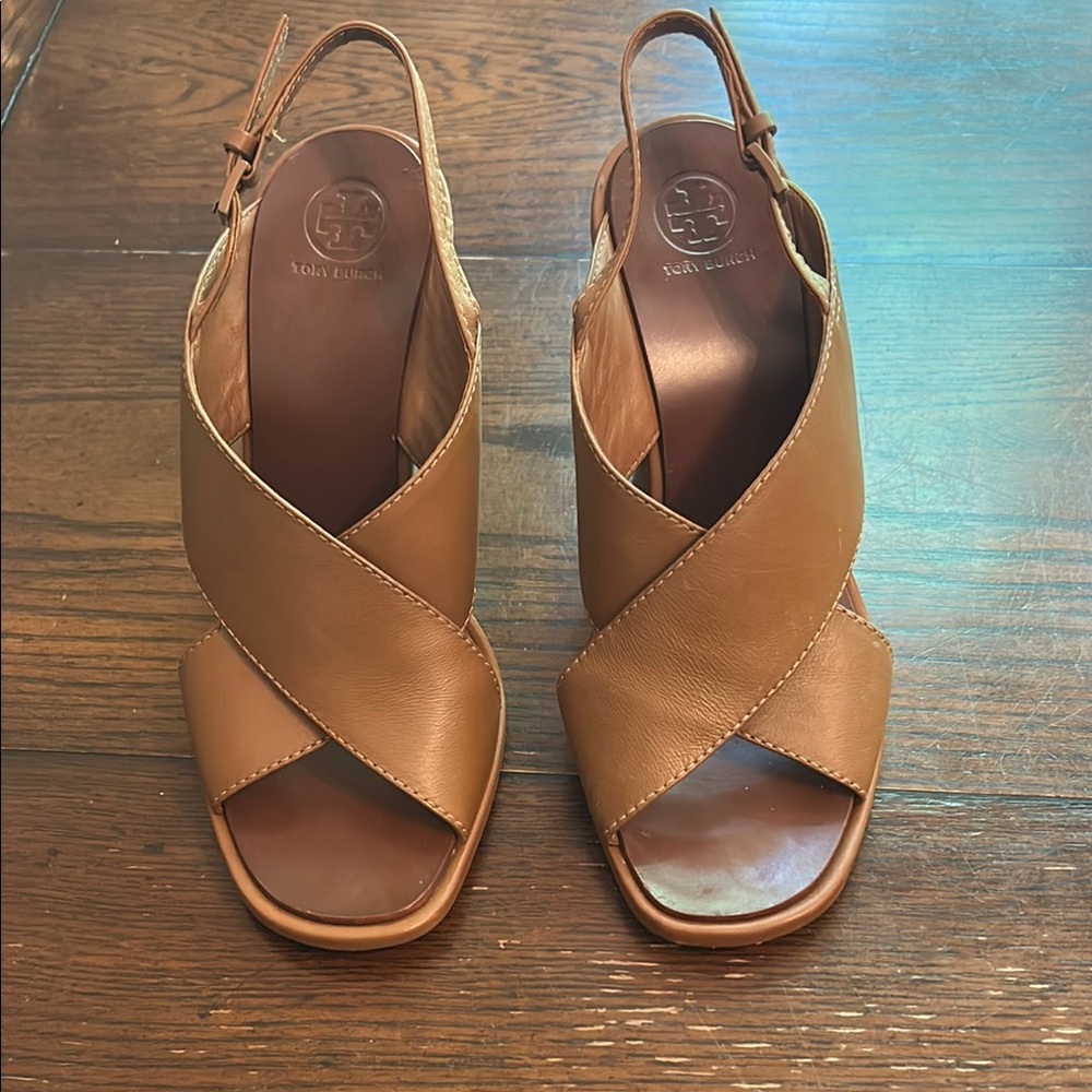 Tory Burch Brown Leather Heeled Sandals